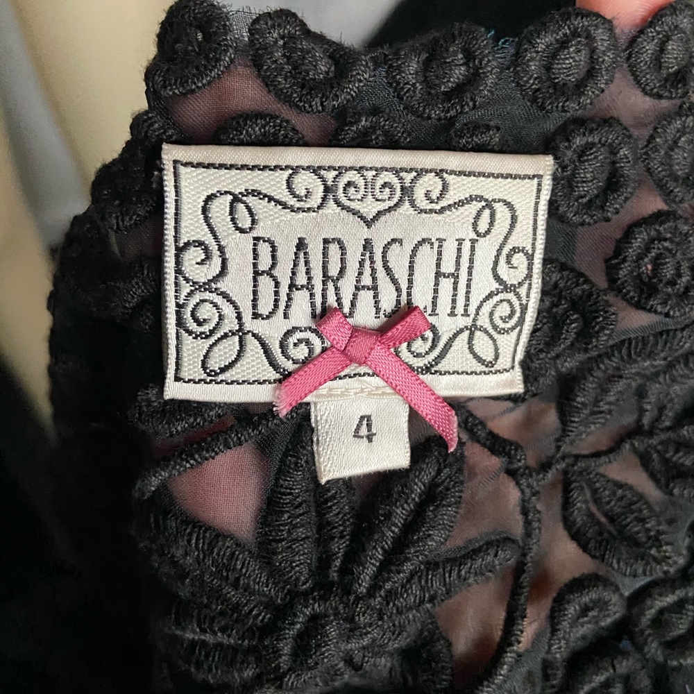 Baraschi semi sheer silk embroidered lace dress - Picture 4 of 5